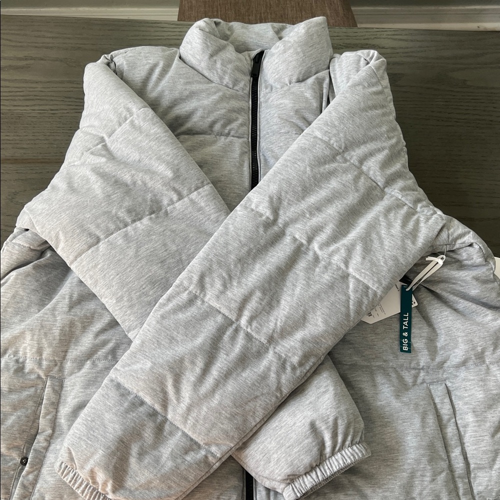 NEW STYLUS  gray umbra puffer jacket big and tall size 3XLT NWT